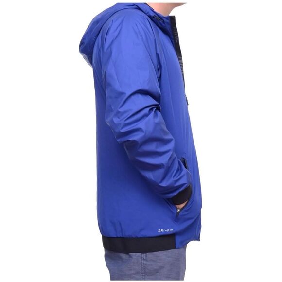 Nike Men's Dri-Fit Hooded Training Jacket Blue large Running outdoors activewear - Picture 2 of 13